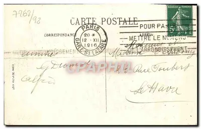 Paris — Perspectiva da Rue de Rivoli — LL. n°52 — Verso