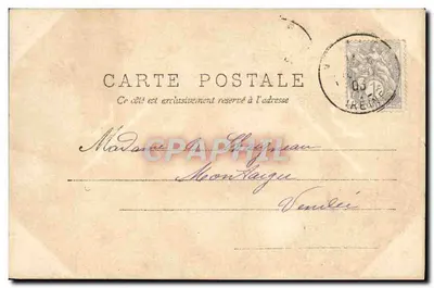 Scena teatralna — żartobliwy żołnierz i kobieta trzymająca dziecko — M.A. wydawca, nr X — Rewers