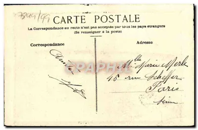 Stara pocztówka Zamek i wieża w Moret — Rewers
