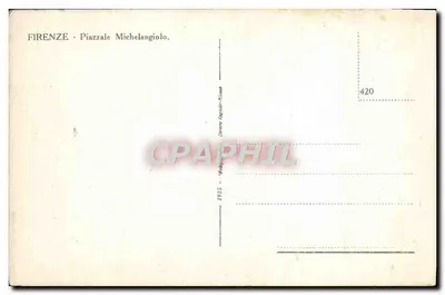 Florence — Piazzale Michelangelo — statua Dawida, widok na miasto i katedrę — Rewers