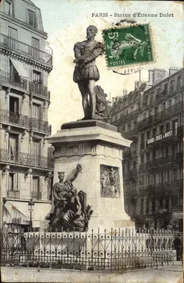 Paris - Estátua de Étienne Dolet — editor Cours Friex & Mayet