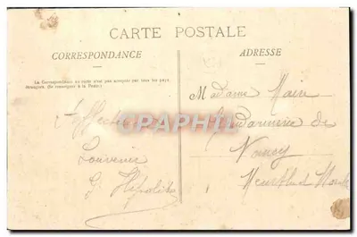 Um Bom Dia — pássaro e flores — República Francesa — Verso