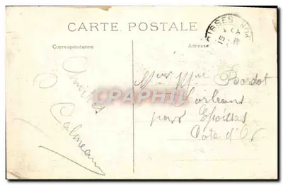 Bilhete postal antigo Paris La Bourse — Verso
