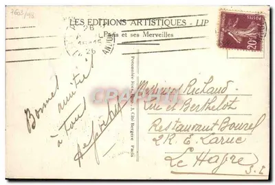 Paryż - Boulevard des Italiens — wydawca LIP, nr 13 — Rewers