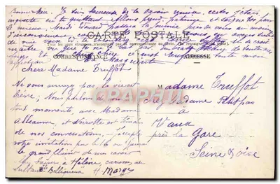 Menina em um avião — carta postal ilustrada — editor IRIS, n° 1061 — Verso