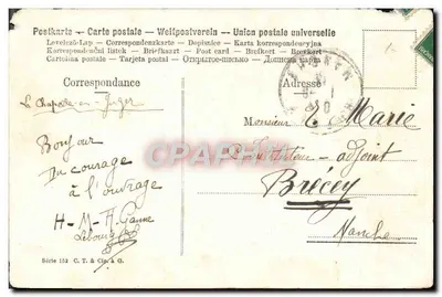 Bouquet de géraniums — fleurs roses et blanches — éditeur C.T. & Cie. & G. — Série 152 — Rewers