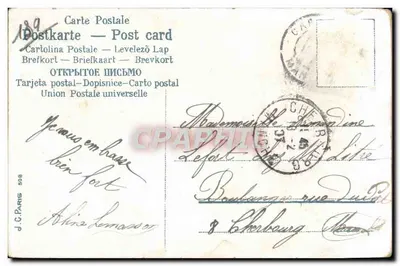 Scène de campagne — maison et bateau — éditeur J.C. PARIS n°508 — Rewers