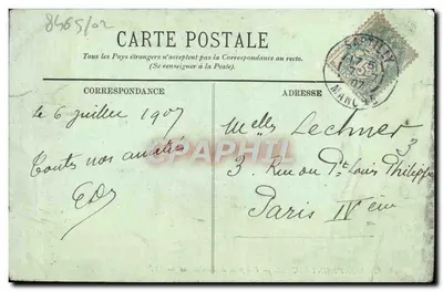 Stara pocztówka Mont Saint Michel Widok z Tombelaine — Rewers