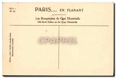 Catedral de París — Los Libreros del Muelle Montebello — Edición Artística YVON — Reverso