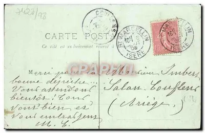 Bilhete postal antigo La Dauphine Les Grands Goulets — Verso