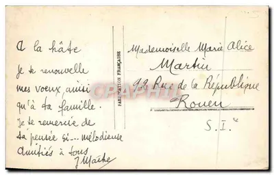 Pejzaż z kwitnącym drzewem i przejściem — wydawca C. Paris nr 714 — Rewers