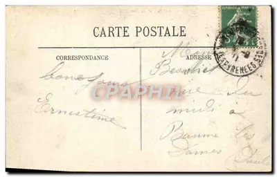 Lourdes — Algemene uitzicht en het Pic du Jer. — Uitgever niet zichtbaar, serie nummer 5 — Achterkant