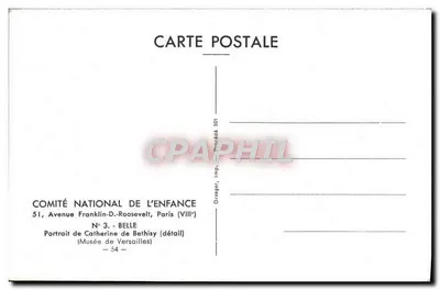 Catherine de Béthisy — Portret dzieciństwa — Komitet Narodowy Dziecka — Rewers