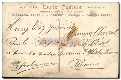 Castelo de la CRENNE — vista do castelo — editor desconhecido, n° de série 185 — Verso
