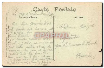 Bilhete postal antigo Saint Germer Retable da antiga Abadia Museu de Cluny — Verso