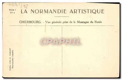 Cherbourg — Algemene uitzicht genomen vanaf de Montagne du Roule — Uitgave E. Vaslot — Achterkant