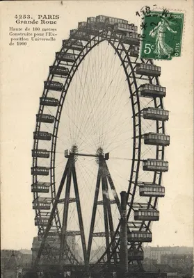 Paris - Grande Roda — Altura de 100 metros, construída para a Exposição Universal de 1900 — editor desconhecido, n° 4253
