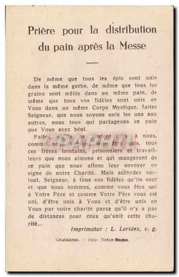 Cherbourg, no século 18 — Processão de prisioneiros libertados — Imprimatur L. Leridez, v. g. — Verso