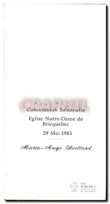 Caliz sagrado — iglesia de Notre-Dame de Bricquebec — editor AZUL n° 01.00.072.1 — Reverso