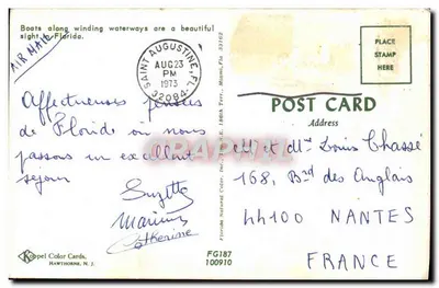 Belas Águas de Florida — Koppel Color Cards, FG187 — Verso