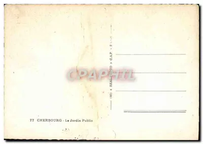 Cherbourg — O Jardim Público — editor C.A.P. n°77 — Verso