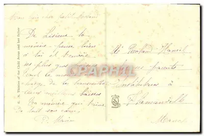 Święta Teresja Dziecka Jezus i jej ojciec — w wieku 15 lat — wydawca nieznany — Rewers