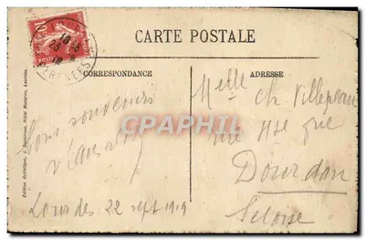 Lourdes — Vista para o Castelo — Edição Artística, Hotel Moderno, n°14 — Verso