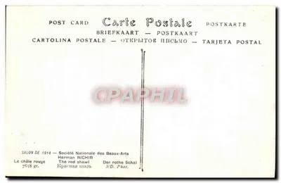 Het rode sjaaltje — Salon van 1914 — Nationale Vereniging voor Schoone Kunsten — Herman Richir — Achterkant