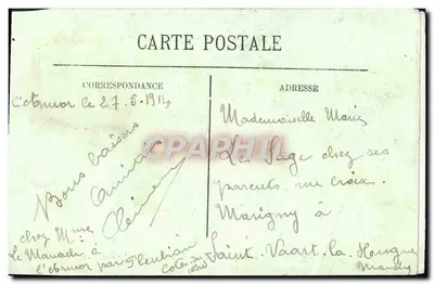 Stara pocztówka Dunkerque Park Miejski Dzieci — Rewers