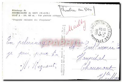 Pilgrimage Notre-Dame de Sion — Ogólny widok z lotu — Combière — Rewers