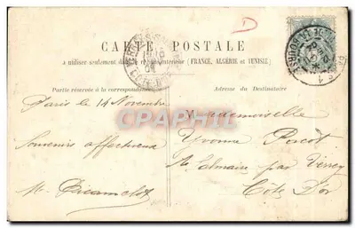 Paris — Tribunal de Comércio e a Conciergerie — Editor Poirier, n°27 — Verso