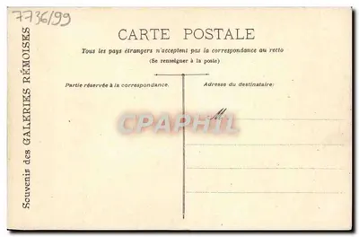 Paisaje fluvial — paseo en bote con pareja y perro — Galeries Rémoises — Reverso