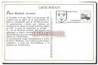 Gara di Parigi-Madrid — Gasteaux alla guida della sua Mercedes da 60 cavalli arrivando al controllo di Bordeaux — Cliché C. Chusseau-Flaviens — Verso