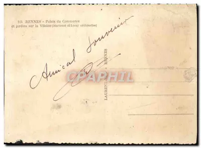 Rennes - Palais du Commerce et jardins sur la Vilaine — éditeur Loïc — Rewers