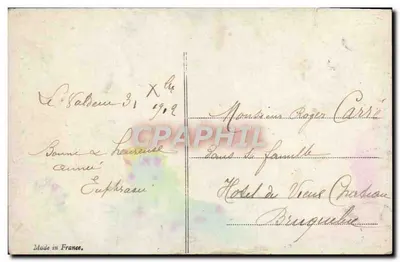 Jovem menino segurando um arbusto de visco — Boa Ano 1486 — Faurette — Verso