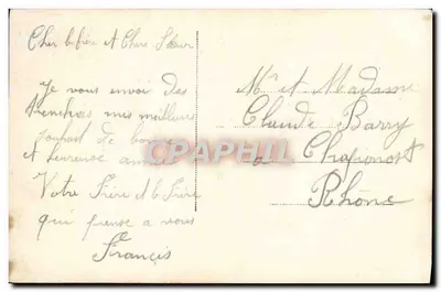 Otwarty książka z napisem 'Bonne Année' — dekor kwiatowy i zimowy krajobraz — Furia 1947/3 — Rewers