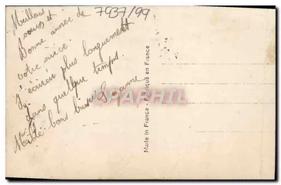 हिवर्नल लैंडस्केप — बर्फ से ढकी हुई घर और चर्च — ब्लूएट पेरिस 991 — पीछे