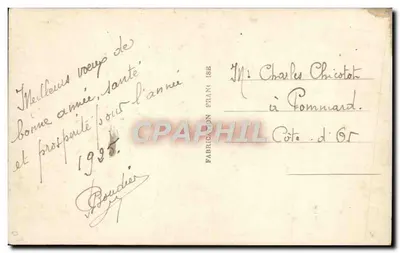 Zamkowana śniegiem — Karta życzeń — DÉDÉ PARIS 1079 — Rewers