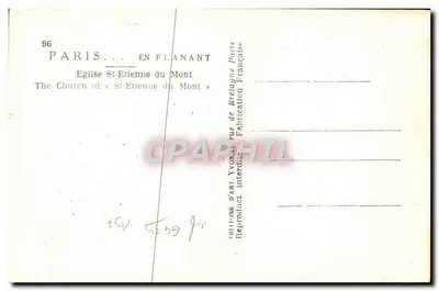 Paris — Igreja de Santa Etienne du Mont — Éditions d'Art Yvon — Verso