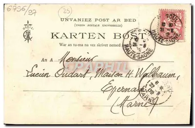 Bretagne — Les filles de chez nous — Cliché de M. Albert Durand, n° 301, Collection E. Hamonic — Rewers