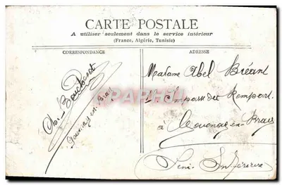 Tarjeta postal antigua Bateau — Reverso