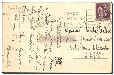 EMBARCADE DES VEDETTES — Wystawa Międzynarodowa w Paryżu 1937 — Wydawca H. CHIPAUT, nr 139 — Rewers