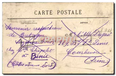 Em torno da cama fechada — Coleção Villiard, Quimper — Verso