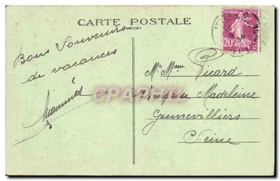 Ao redor dos Lits clos — cena de comédia — Gull. E. Hamonic, St-Brieuc, n°5597 — Verso