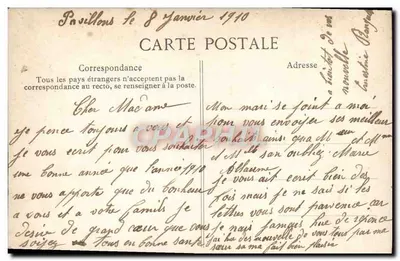 Bonne Année — dekor kwiatowy z portretami — ELD — Rewers