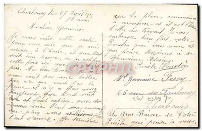 Twee soldaten — matroos en soldaat — voor een rookende schip — DIX 94 — Achterkant
