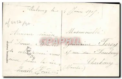 Visie op de Marin - Liefdesgedicht - Uitgever onbekend — Achterkant