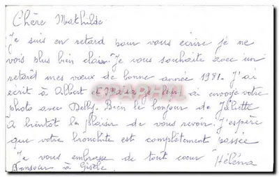 Escena invernal con árboles y casa — Feliz Año — STELLA CARTES — Reverso