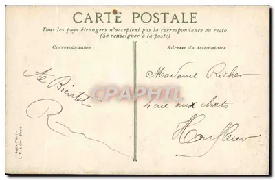 A pesca de camarões — Editor L. V. & Cie, Paris — N° 2315 — Verso