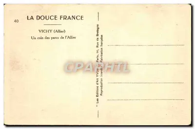Vichy (Allier) — Kąt parków Allier — Éditions d'Art Yvon, Paris — Rewers